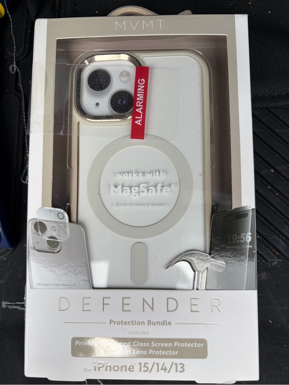 MVMT Defender MagSafe-Compatible iPhone Case Bundle — White and Gold Trim